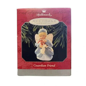 Hallmark Keepsake Ornament Guardian Friend Girl w Kitty 1998